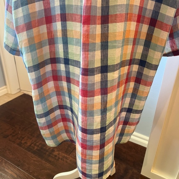 Brooks Brothers 100% Linen Multicolored Check Button Down Men's Shirt Excellent - Picture 11 of 14